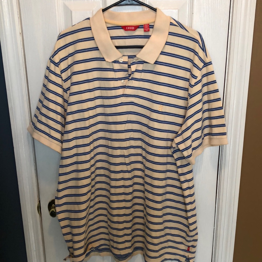 IZOD Men’s Short Sleeve Striped Polo XXL